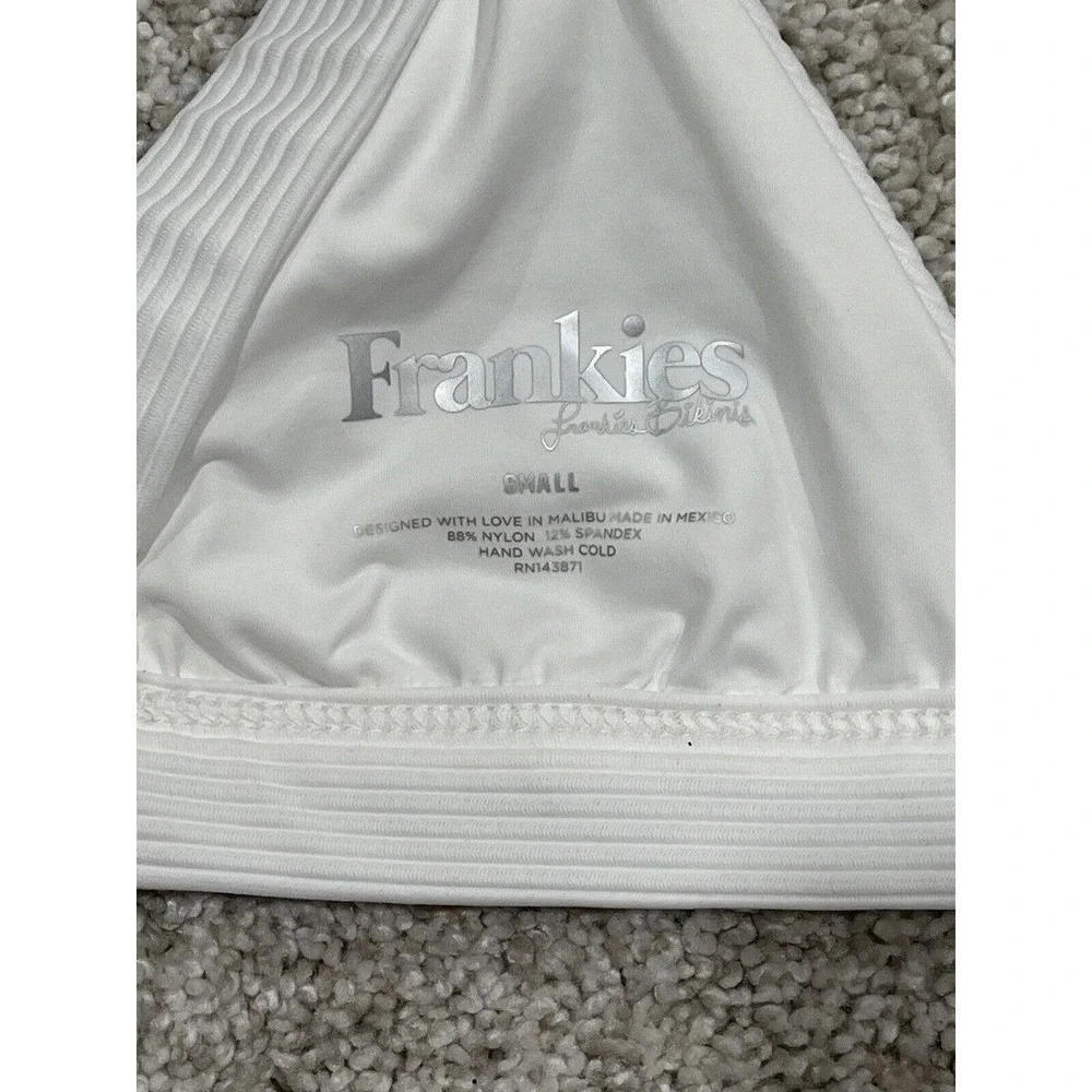FRANKIE'S BIKINIS Georgia Ribbed Bralette Bikini Top White Size - Small